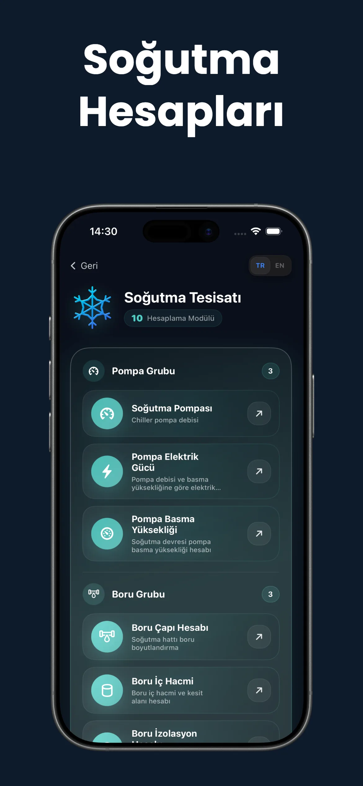 MEP Calc Soğutma Tesisatı — 10 modül