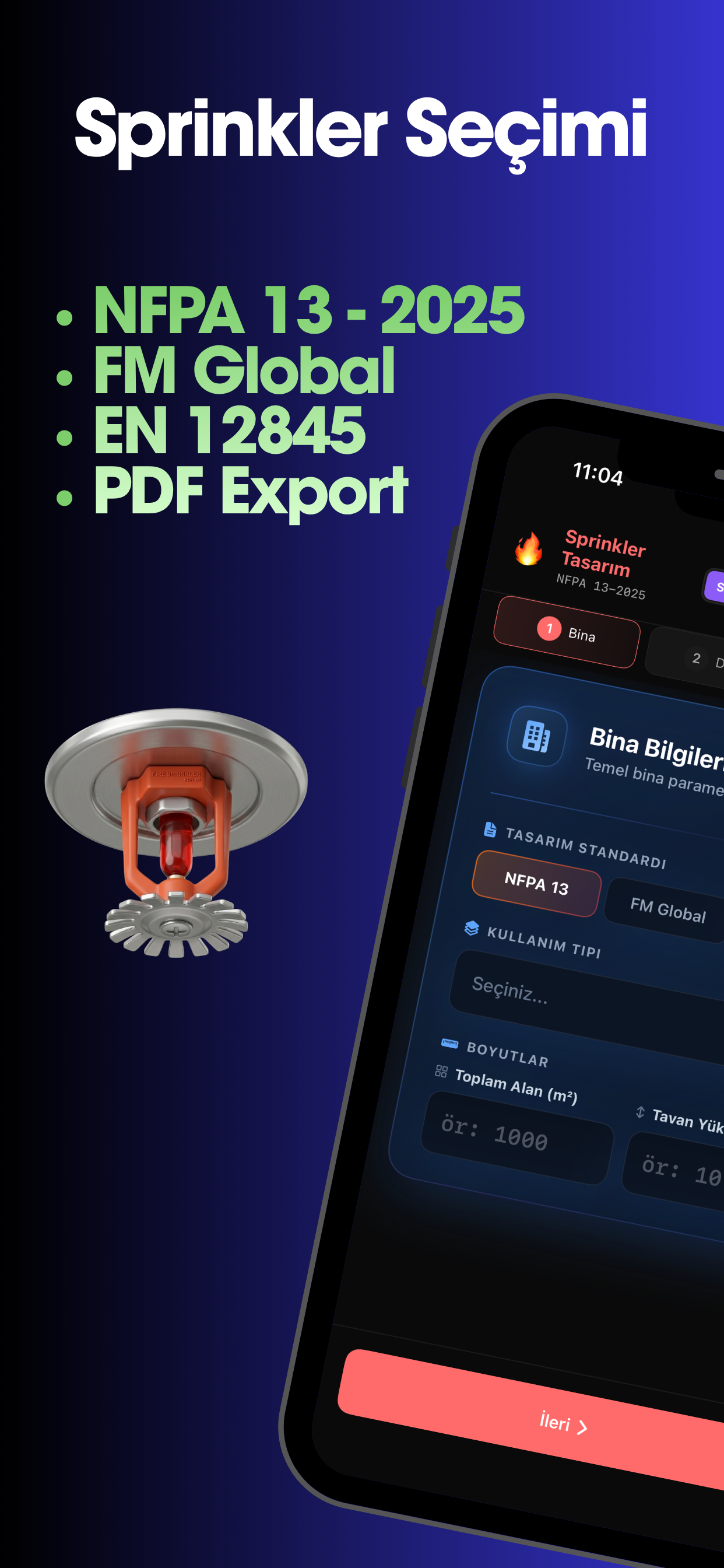 SprinkCalc Sprinkler Secimi